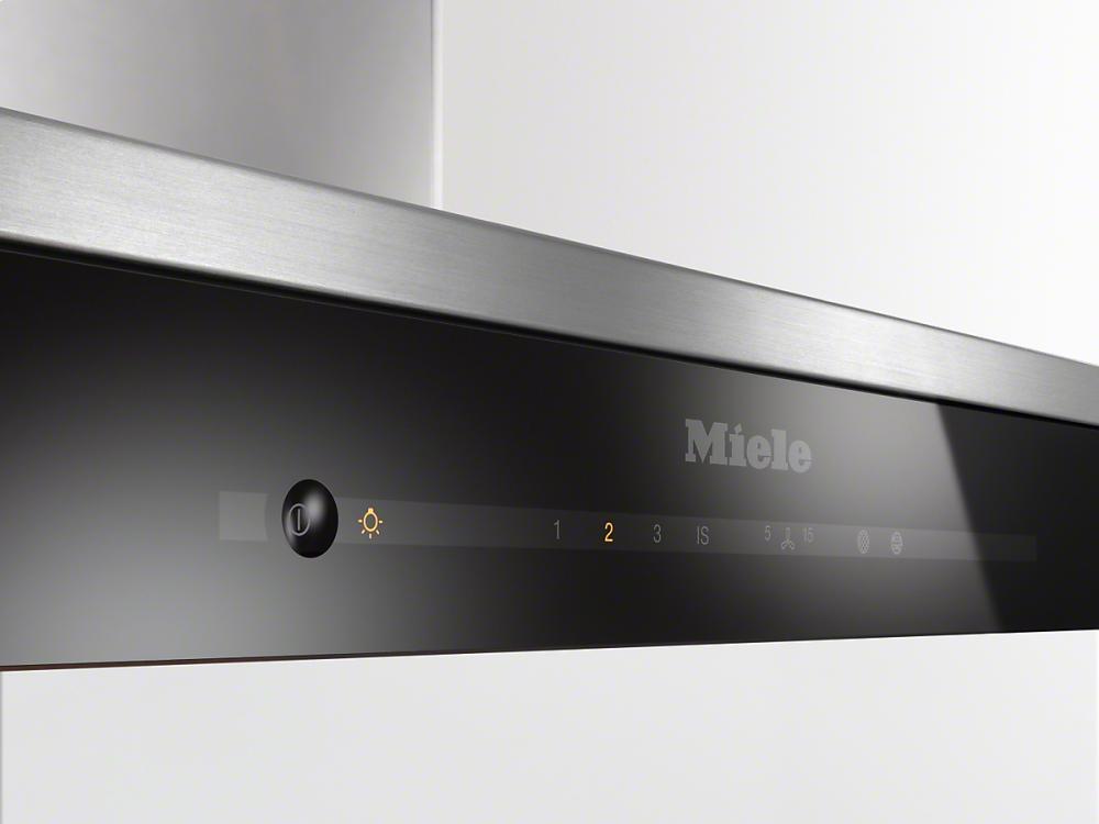 DA 6690 D Puristic Edition 6000 AM Island d(eback)cor hood with energy-efficient LED lighting and touch controls for simple operation.
