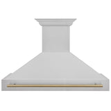 48 in. ZLINE Autograph Edition DuraSnow Stainless Steel Range Hood with DuraSnow Stainless Steel Shell (8654SNZ-48) [Color: Champagne Bronze]