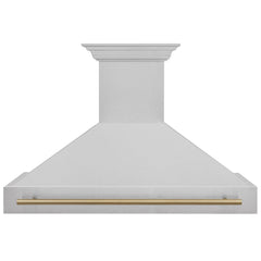 48 in. ZLINE Autograph Edition DuraSnow Stainless Steel Range Hood with DuraSnow Stainless Steel Shell (8654SNZ-48) [Color: Champagne Bronze]