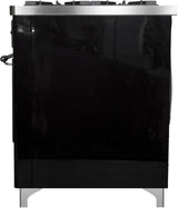 Majestic II 40 Inch Dual Fuel Liquid Propane Freestanding Range in Glossy Black with Chrome Trim
