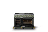 48"W. Sealed Burner Gas Range (Burner: 6g, Finish: Eucalyptus, Trim: Polished Chrome, Fuel: Propane)
