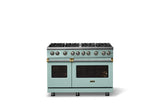 48"W. Sealed Burner Gas Range (Burner: 8b, Finish: Splash, Trim: Brushed Brass, Fuel: Natural Gas)