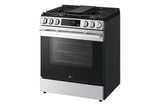 5.8 cu.ft. Smart Gas Single Oven Slide-in Range, Air Fry, Fan Convection, EasyClean®, Self Clean, ThinQ®, Printproof® Stainless Steel - New Handle