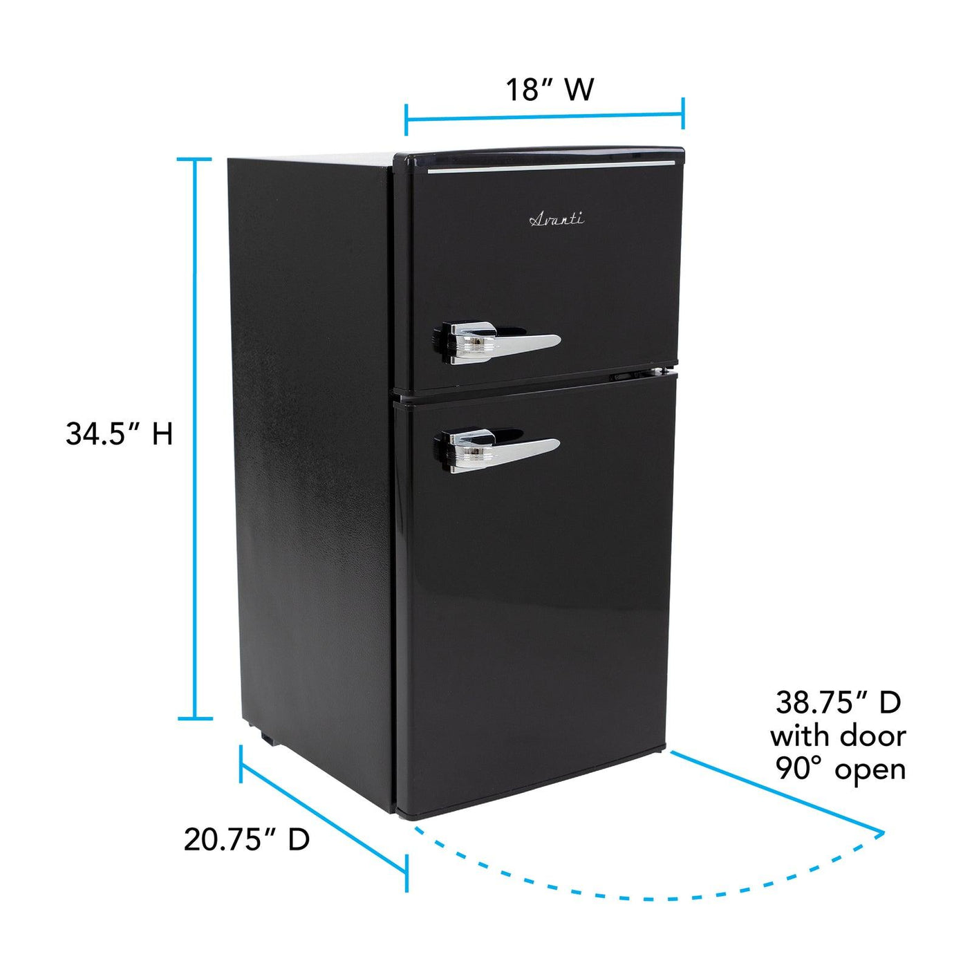 Avanti 3.1 Cu. Ft. Retro Compact Refrigerator - Black