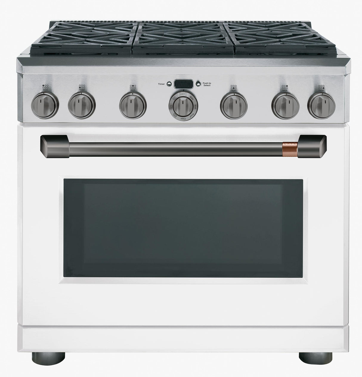 Café™ 36" Brushed Black Handle & Knob Set for Pro Range and Rangetop