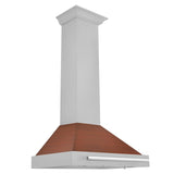 ZLINE 30 in. Convertible Fingerprint Resistant DuraSnow' Stainless Steel Range Hood with Copper Shell and Stainless Steel Handle (KB4SNX-C-30)