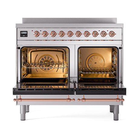 ILVE UNDI406QNMPSSP Nostalgie II Noblesse 40 inch Induction Range (Solid Door, Stainless Steel, Copper)