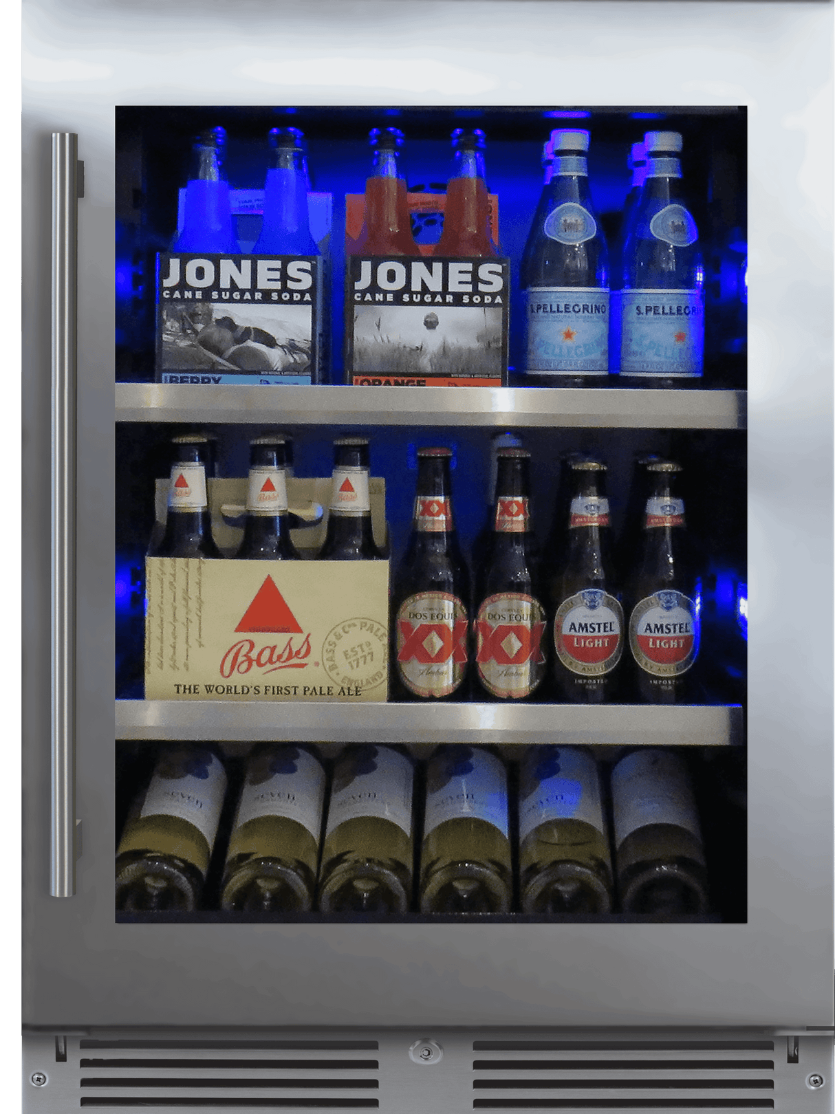 24" Beverage Center, Stainless Steel Glass, Field Reversible Hinge