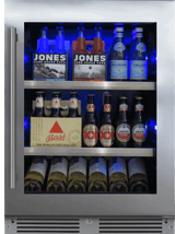24" Beverage Center, Stainless Steel Glass, Field Reversible Hinge