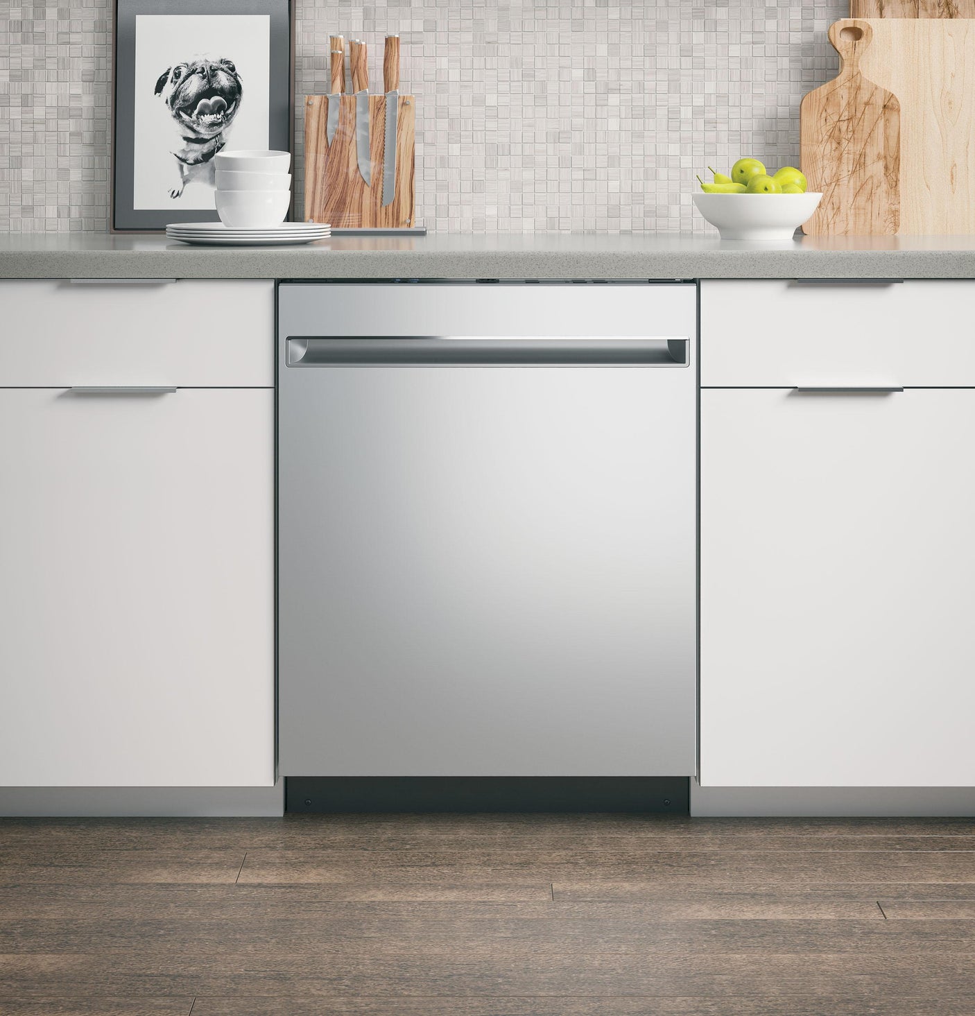 GE® ENERGY STAR® ADA Compliant Stainless Steel Interior Dishwasher with Sanitize Cycle