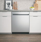 GE® ENERGY STAR® ADA Compliant Stainless Steel Interior Dishwasher with Sanitize Cycle
