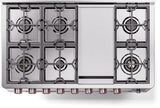 Panoramagic 48 Inch Dual Fuel Natural Gas Freestanding Range in Stainless Steel with Trim