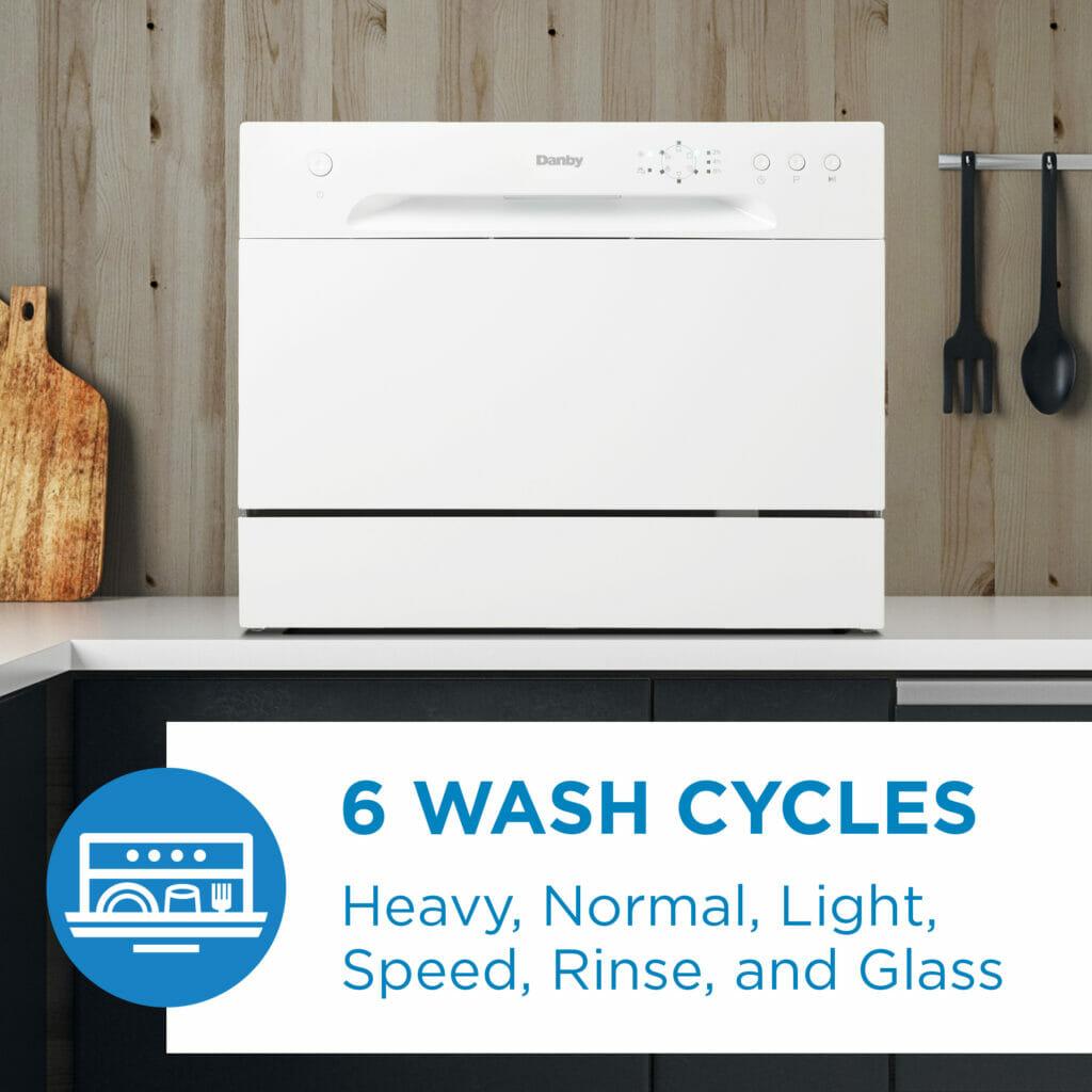 Danby 6 Place Setting Countertop Dishwasher in White
