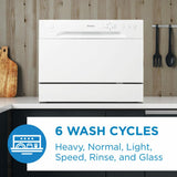 Danby 6 Place Setting Countertop Dishwasher in White