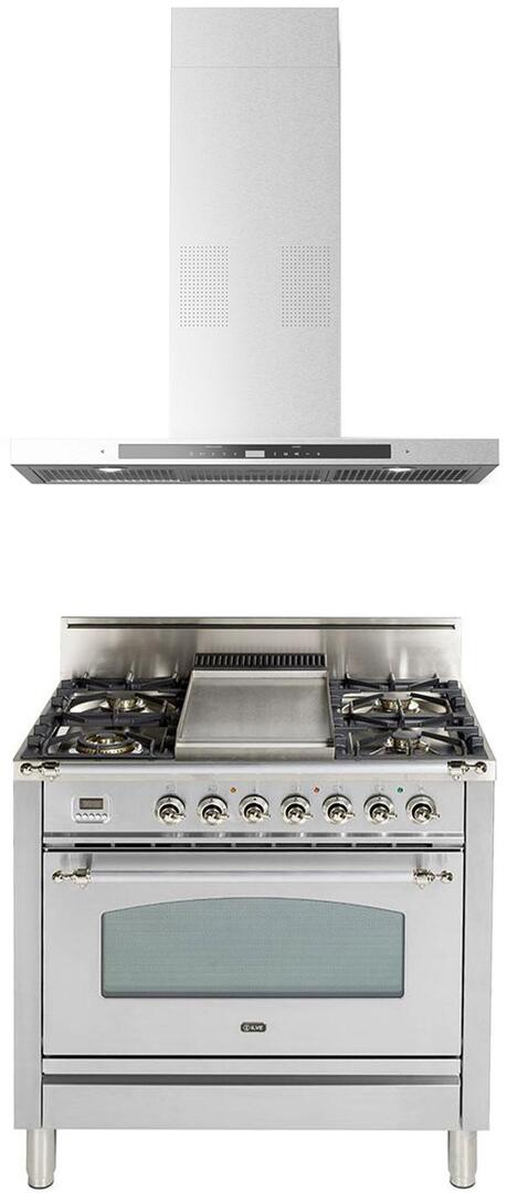 COLLEGARE36 36" Collegare Wall Mount Range Hood with 600 CFM, i-Hood Music Player via Bluetooth, Digital Integrated Radio, Mesh Filters, in Stainless Steel