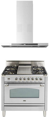 COLLEGARE36 36" Collegare Wall Mount Range Hood with 600 CFM, i-Hood Music Player via Bluetooth, Digital Integrated Radio, Mesh Filters, in Stainless Steel
