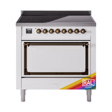 ILVE UNI366QNMPRAB Nostalgie II Noblesse 36 inch Induction Range (Solid Door, RAL, Burnished)