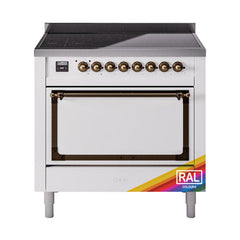 ILVE UNI366QNMPRAB Nostalgie II Noblesse 36 inch Induction Range (Solid Door, RAL, Burnished)