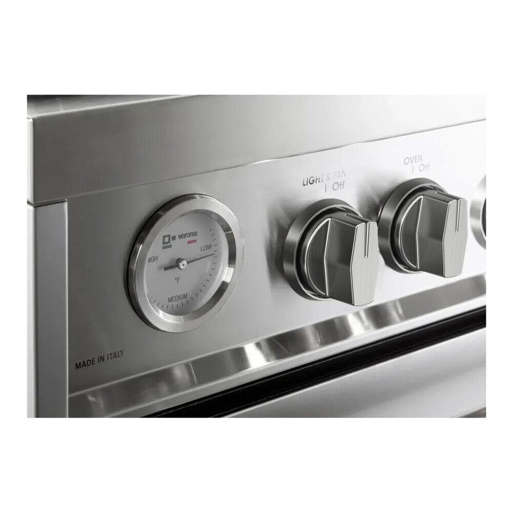 Verona VUFSGG486DSS 48 inch Ultima Collection Gas Range with 6 Brass Burners, 5.2 cu. ft. Oven Total Capacity, LP Conversion Kit, Analog Temperature Indicator