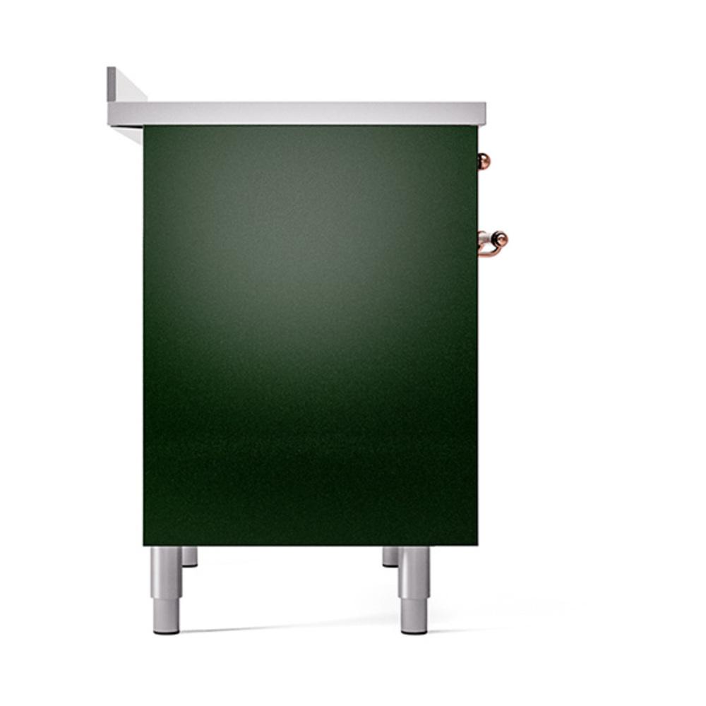 ILVE UNDI406QNMPEGP Nostalgie II Noblesse 40 inch Induction Range (Solid Door, Emerald Green, Copper)