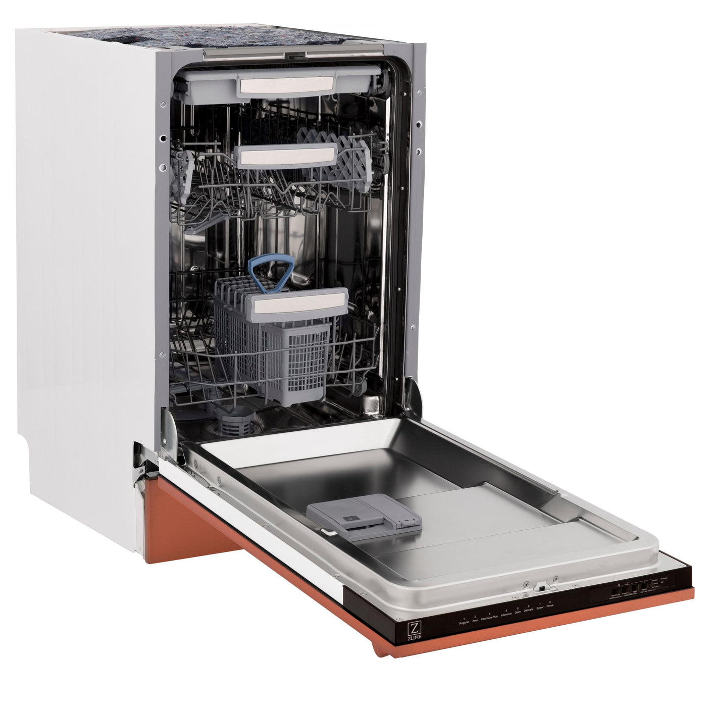 ZLINE 18" Tallac Series 3rd Rack Top Control Dishwasher with Traditional Handle, 51dBa [Color: Copper]