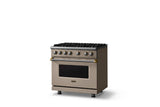 36"W. Sealed Burner Gas Range (Burner: 6b, Finish: Nantucket, Trim: Brushed Brass, Fuel: Propane)