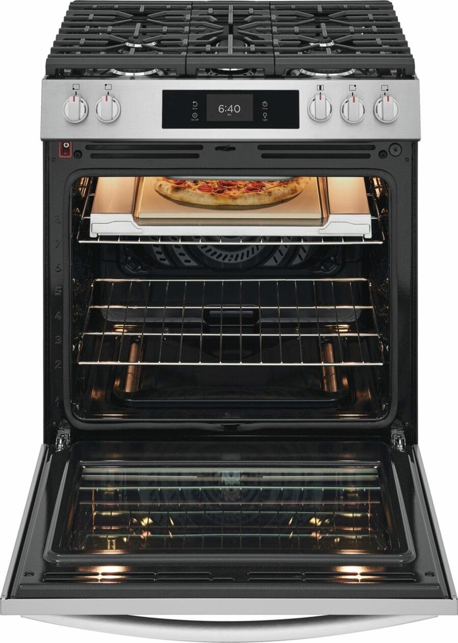 30" Front Control Gas Range with Stone-Baked Pizza