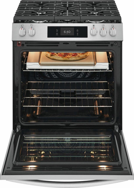30" Front Control Gas Range with Stone-Baked Pizza