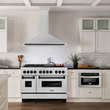ZLINE 48 in. Autograph Edition Convertible Fingerprint Resistant DuraSnow Stainless Steel Range Hood with Champagne Bronze Handle (KB4SNZ-48-CB) [Color: Matte Black Accents]