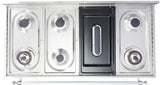 Nostalgie 48 Inch Dual Fuel Natural Gas Freestanding Range in Stainless Steel with Brass Trim