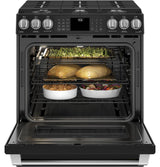 GE Café Series 30" Slide-In Front Control Range with Warming Drawer