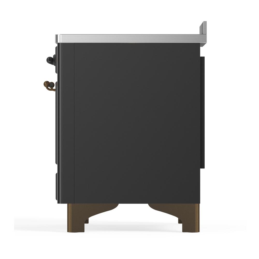 ILVE UMIB48QNR3MGB Majestic III 48 inch Induction Range with 6 Elements, 5.02 cu. ft. Total Oven Capacity (Solid Door, Graphite Matte, Burnished)
