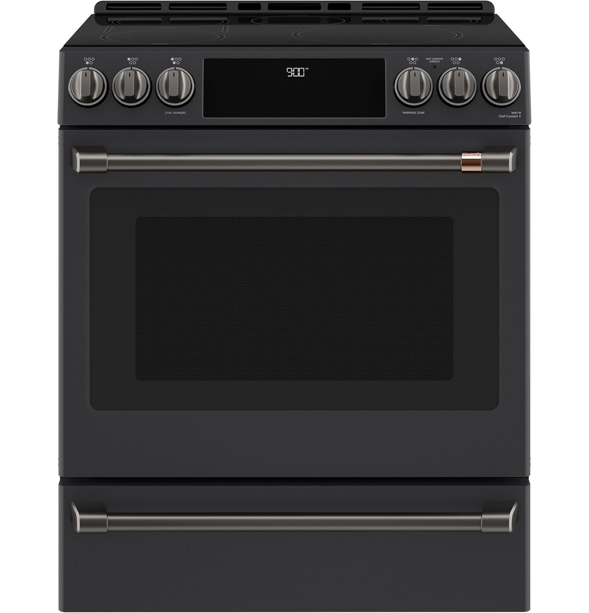 Café™ Front Control Induction Knobs and Handles - Brushed Black