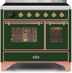 Majestic II 40 Inch Electric Freestanding Range in Emerald Green with Copper Trim