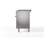 ILVE UN60FQNMPSSB Nostalgie II Noblesse 60 inch Dual Fuel Range (9 Sealed Burners + Griddle, Natural Gas, Solid Door, Stainless Steel, Burnished)