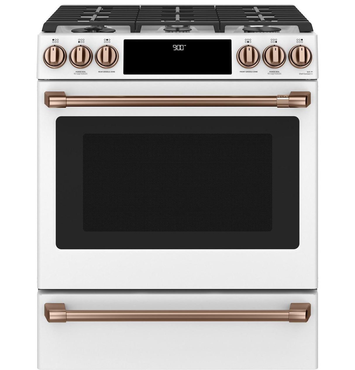 Café™ 30" Smart Slide-In, Front-Control, Dual-Fuel Range with Warming Drawer