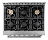 Thor Kitchen 36-inch Professional Dual Fuel Liquid Propane Range - Hrd3606ulp
