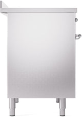 Nostalgie II 40 Inch Electric Freestanding Range in Stainless Steel with Chrome Trim