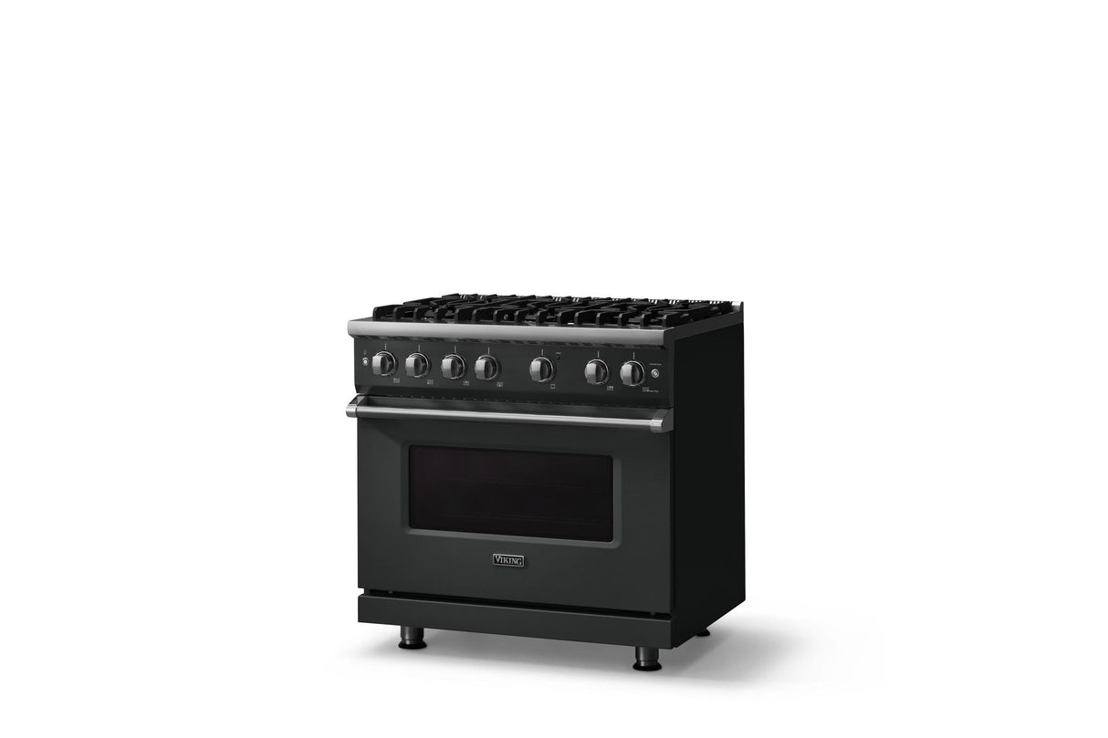 36"W. Sealed Burner Gas Range (Burner: 6b, Finish: Antique Bronze, Trim: Polished Chrome, Fuel: Natural Gas)