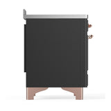 ILVE UMIB48QNR3MGP Majestic III 48 inch Induction Range with 6 Elements, 5.02 cu. ft. Total Oven Capacity (Solid Door, Graphite Matte, Copper)