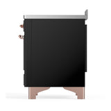 ILVE UMIB48QNR3BKP Majestic III 48 inch Induction Range with 6 Elements, 5.02 cu. ft. Total Oven Capacity (Solid Door, Glossy Black, Copper)