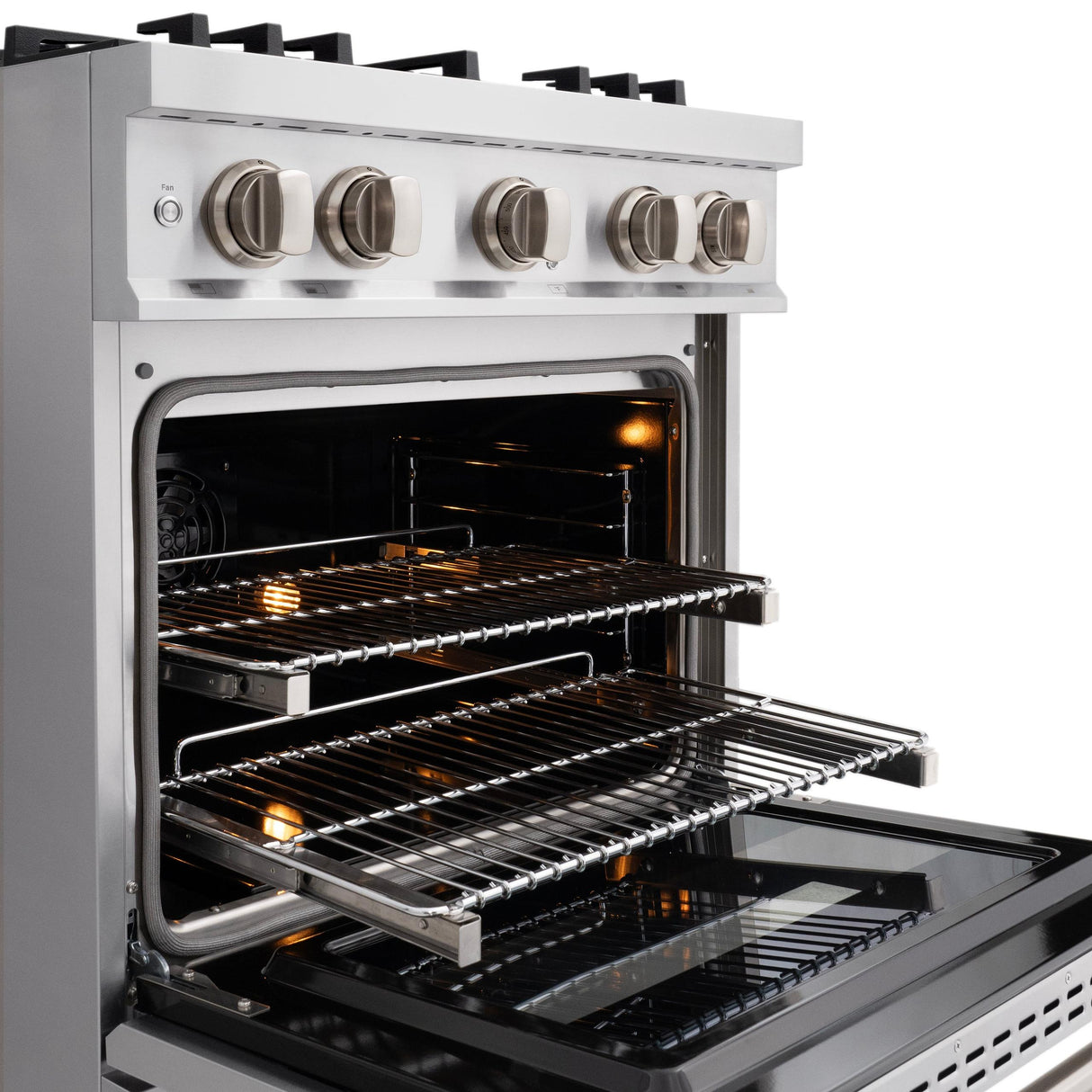 ZLINE 30 in. 4.2 cu. ft. Select Dual Fuel Range with 4 Burner Gas Cooktop and Electric Convection Oven in DuraSnow' Stainless Steel (HDRS-30)