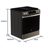 GE® 30" Slide-In Front-Control Convection Gas Range with No Preheat Air Fry and EasyWash™ Oven Tray