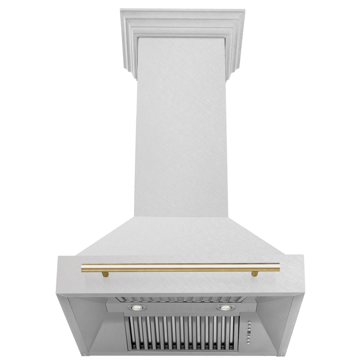 30 in. ZLINE Autograph Edition DuraSnow Stainless Steel Range Hood with DuraSnow Stainless Steel Shell and Handle (8654SNZ-30) [Color: Gold]