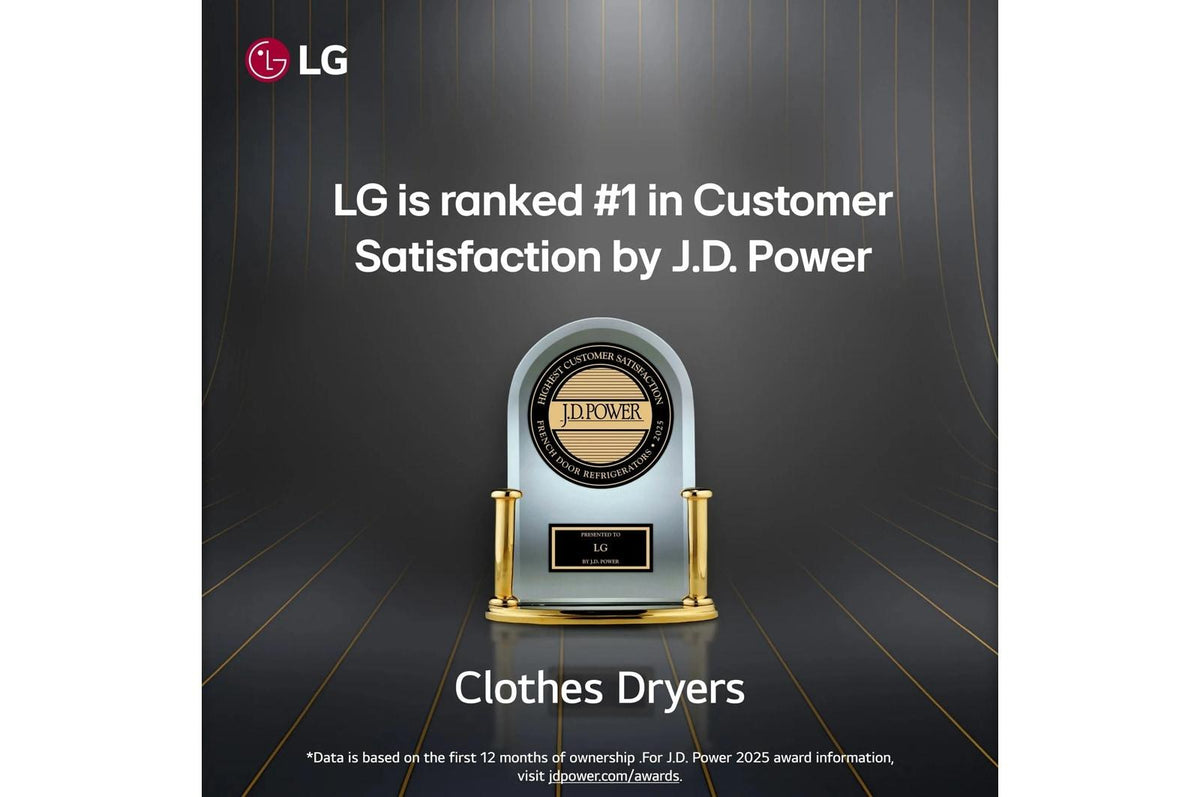 LG SIGNATURE 9.0 cu. ft. Mega Capacity Smart Front Load Electric Dryer with TurboSteam®, Built-In Intelligence and Hybrid Electronic Controls with LCD Display