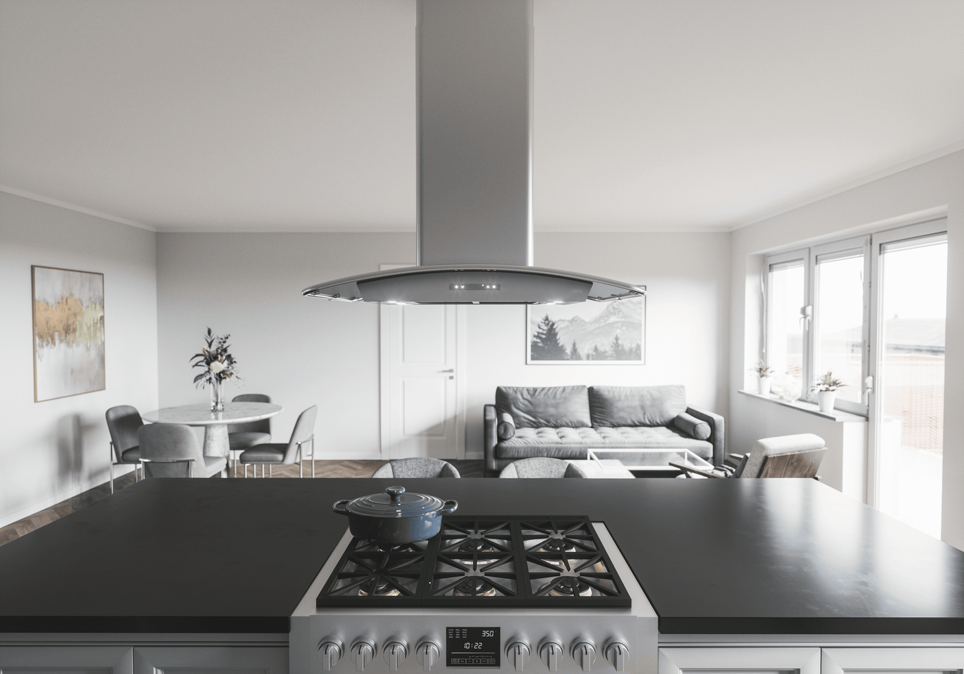 Milano Connect Island, 42in, SS, LED, ACT