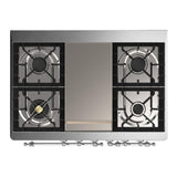 ILVE UMD40FQNR3BKC Majestic III 40 inch Dual Fuel Range with 6 Burners and Griddle, Dual Function Burner up to 25,000 BTU (Natural Gas, Solid Door, Glossy Black, Chrome)