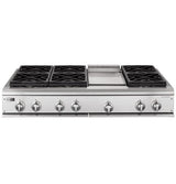 GE Monogram® 48" Professional Gas Cooktop with 6 Burners and Griddle (Natural Gas)
