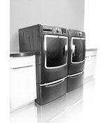 15.5" Laundry Pedestal with Chrome Handle and Storage Drawer