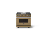 36"W. Sealed Burner Gas Range (Burner: 4g, Finish: Golden Hour, Trim: Polished Chrome, Fuel: Natural Gas)